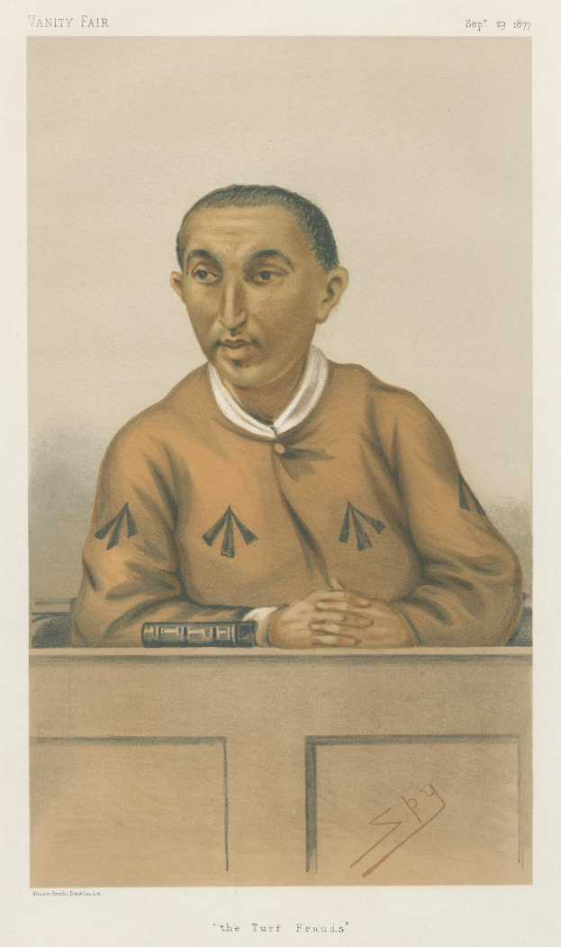 Ein Mann in einem weißen Hemd und dunklen Hosen sitzt an einem Tisch und schaut ernst, mit dem Text "Die Rasenbetrug" unten im Bild.