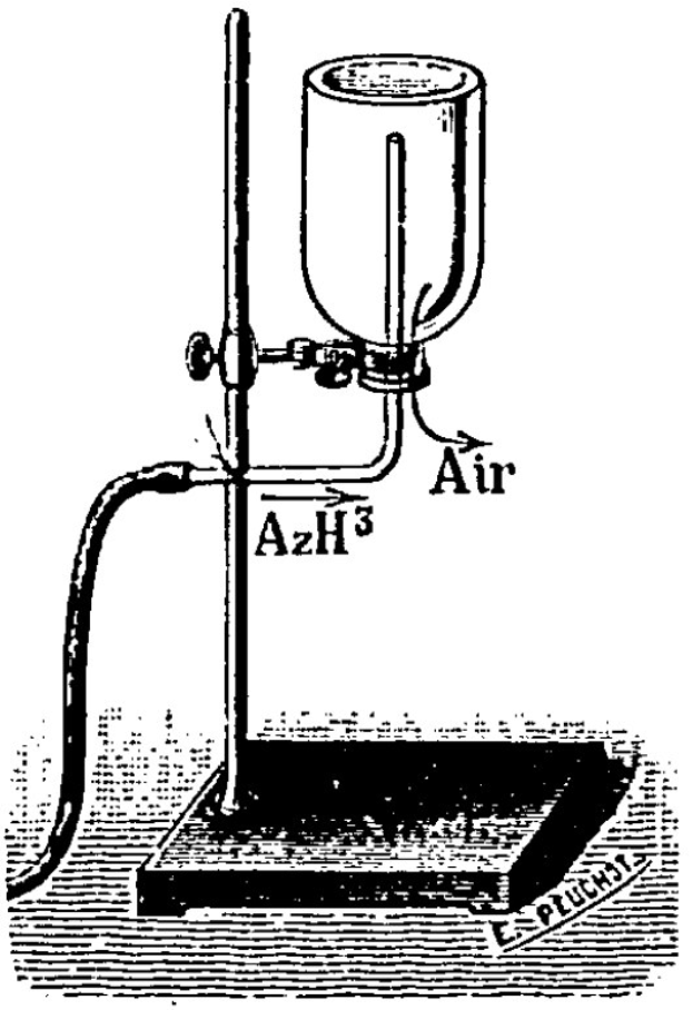 Schwarze und weiße Linienzeichnung einer Zerstäubermaschine mit einem angebrachten Schlauch.