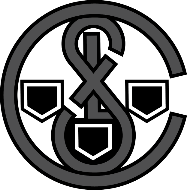 Ein schwarzes und weißes Logo mit einem weißen Anker in der Mitte eines schwarzen Kreises, umgeben von einem weißen Rand, mit "Real Madrid" darunter in weiß.