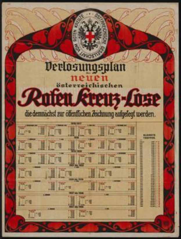 Ein altes deutsches Plakat mit roter und weißer Gestaltung, das Text und ein Logo enthält, in einem Fotorahmen, wahrscheinlich im Zusammenhang mit deutscher Nazi-Propaganda.