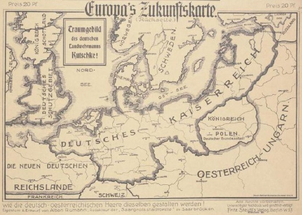 Ein verblasstes frühes 20. Jahrhundert-Karte von Europa mit handgeschriebenem Text, die das historische Ausmaß der Europäischen Union veranschaulicht.