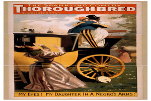 Filmplakat für "Der funkelnde Komödien-Thoroughbred" mit einem Mann und einer Frau in einer Kutsche mit Werbetext.