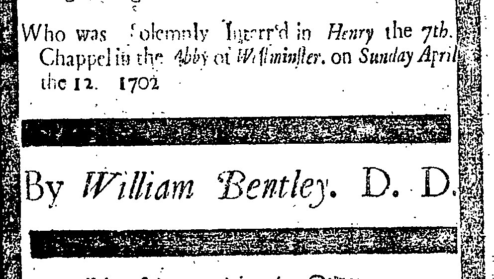 Schwarzes und weißes Porträt eines Mannes in einem marineblauen Anzug, weißem Hemd und schwarzer Krawatte mit verschränkten Händen, beschriftet mit "William Bentley, D.D."